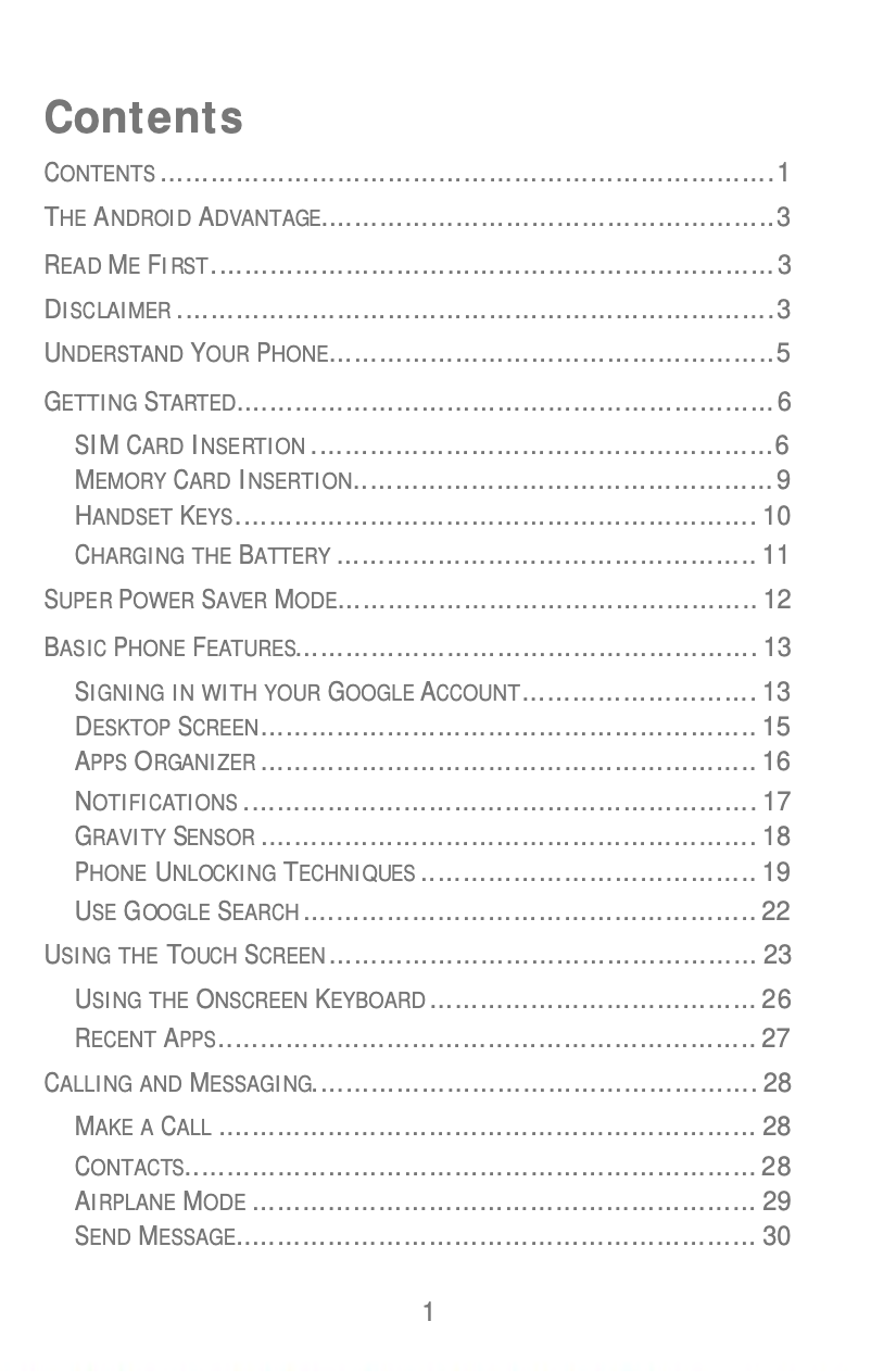Page 1 de la notice Manuel utilisateur Micromax Canvas Hue AQ5000