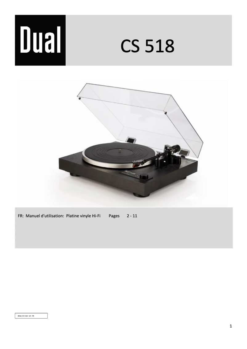 Image de la première page du manuel de l'appareil CS 518
