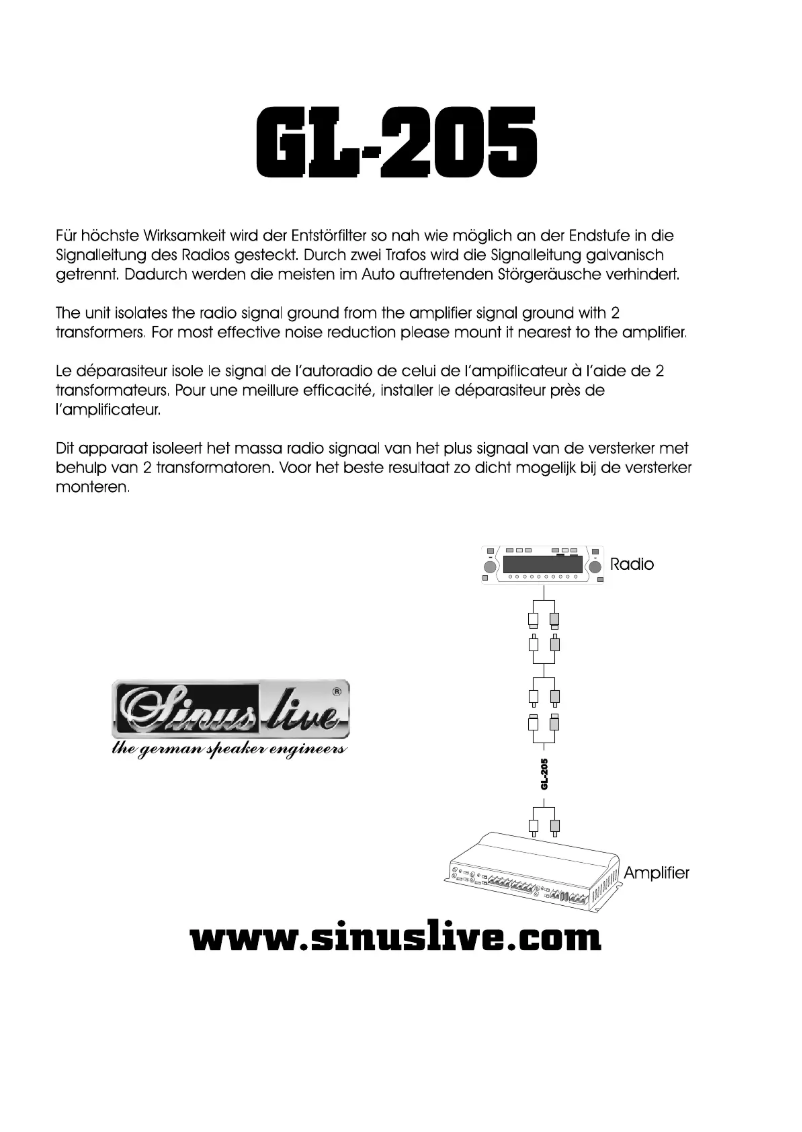 Page n°1 - Manuel utilisateur Sinus Live L-205