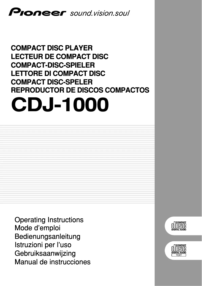 Image de la première page du manuel de l'appareil CDJ-1000