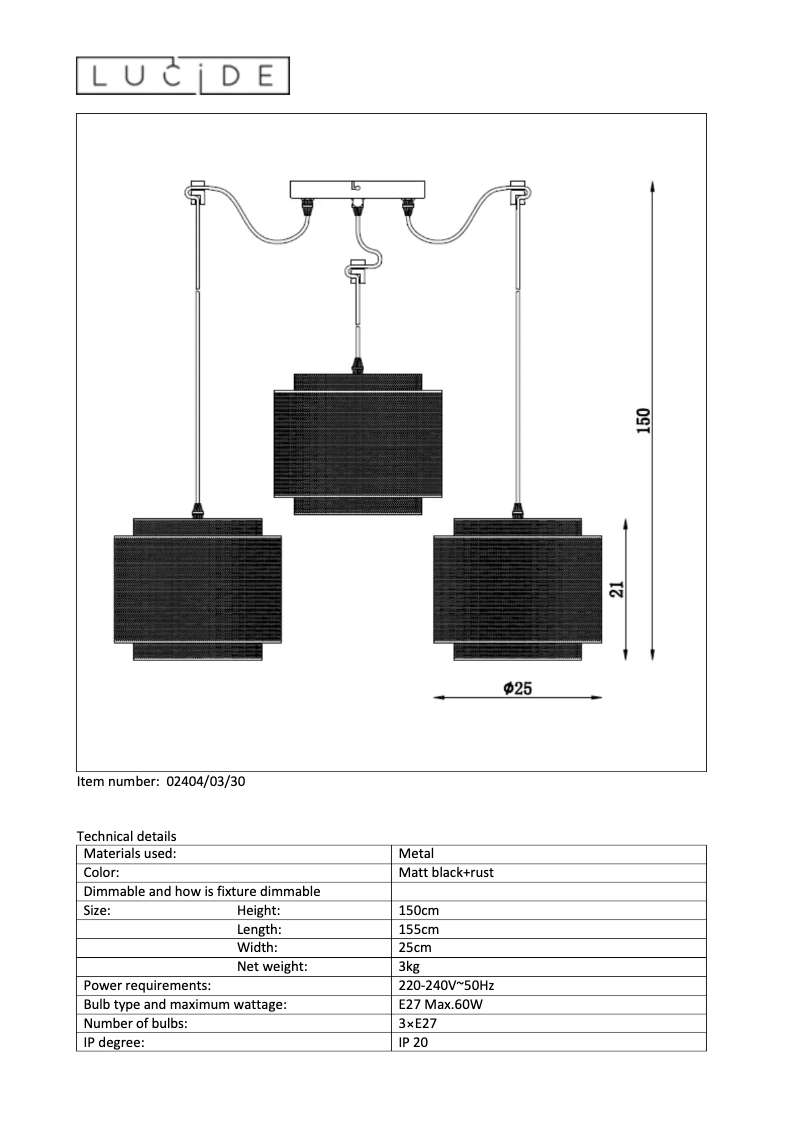 Image de la première page du manuel de l'appareil Orrin