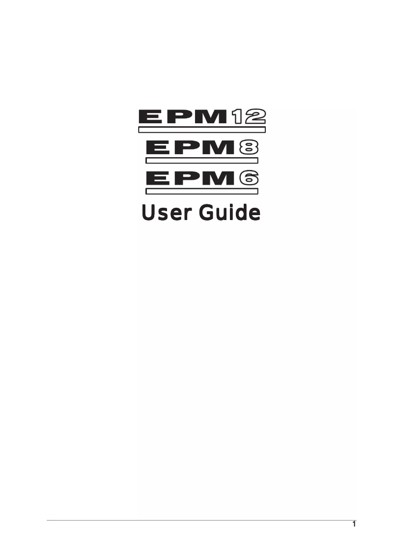 Page n°1 - Manuel utilisateur Soundcraft EPM 6