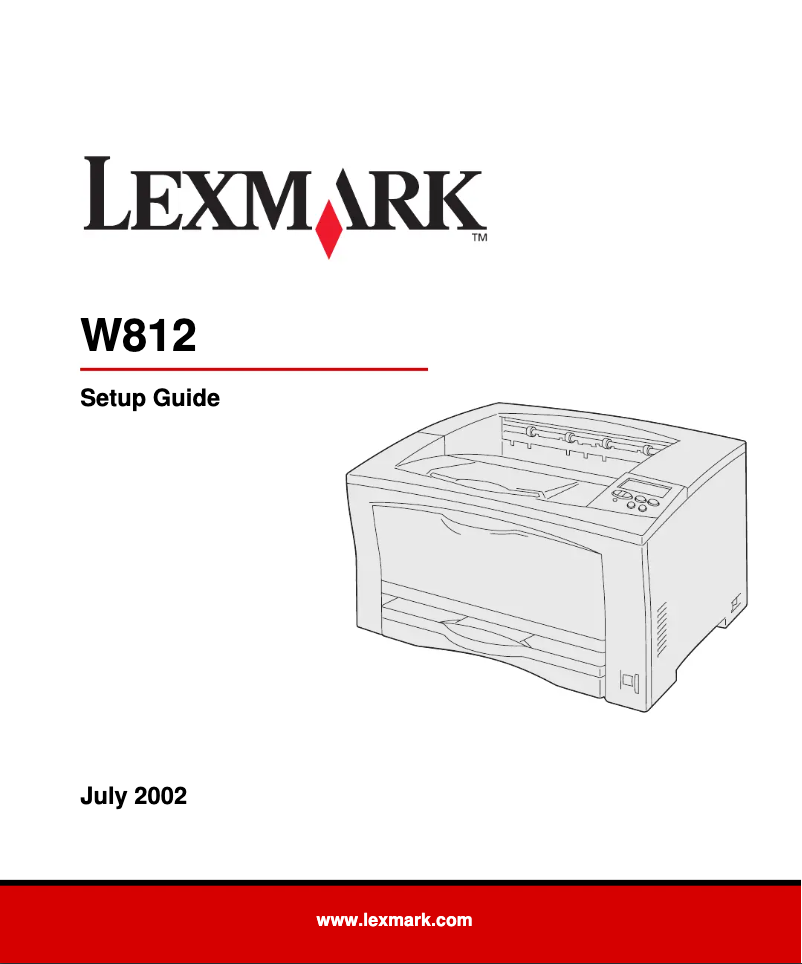 Page 1 de la notice Guide d'installation Lexmark W812