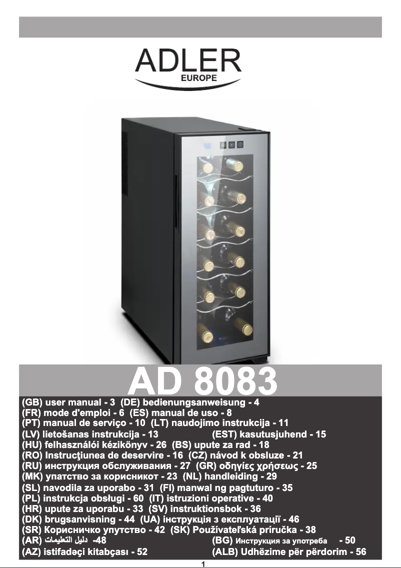 Page n°1 - Manuel utilisateur Adler AD 8083