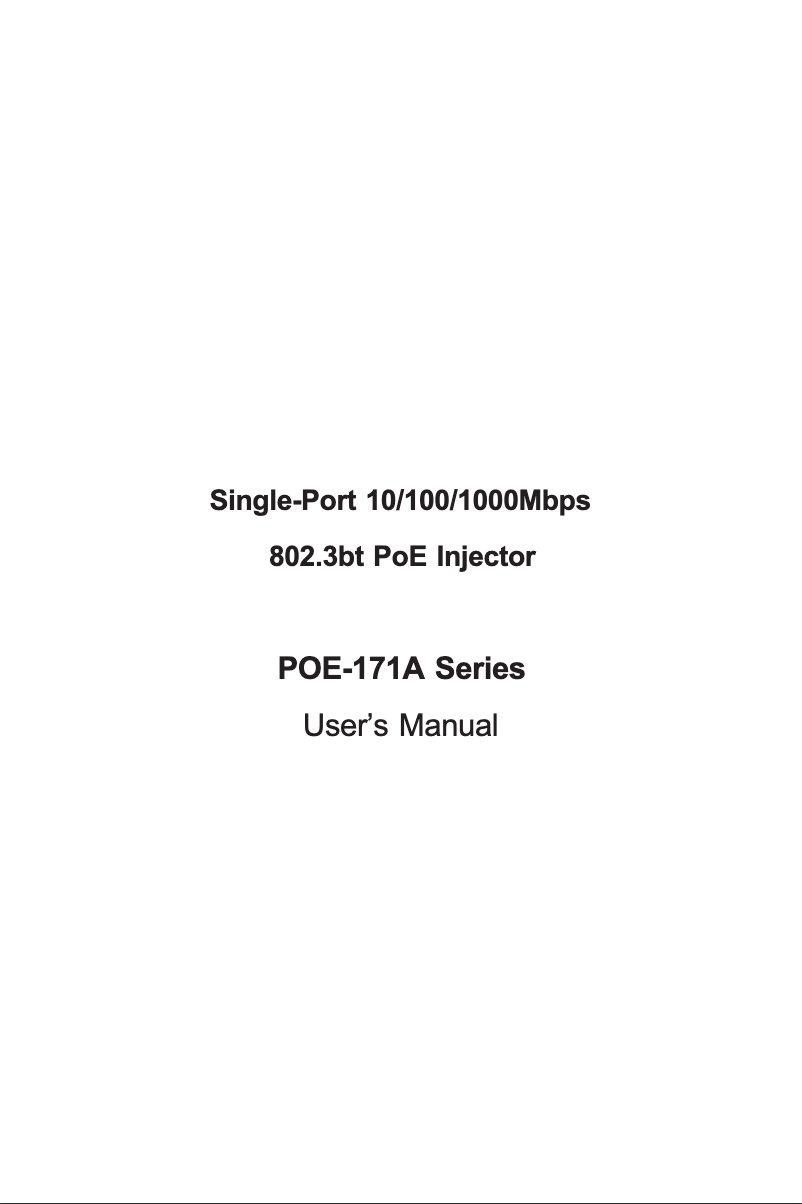Page n°1 - Manuel utilisateur Planet POE-171A-60