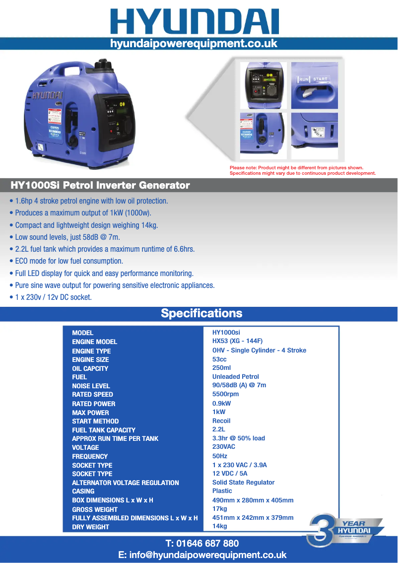 Image de la première page du manuel de l'appareil HY1000Si