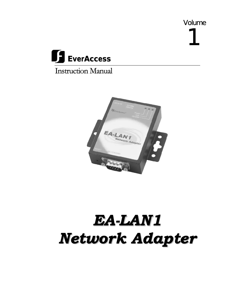 Page n°1 - Manuel utilisateur EverFocus EA-LAN1