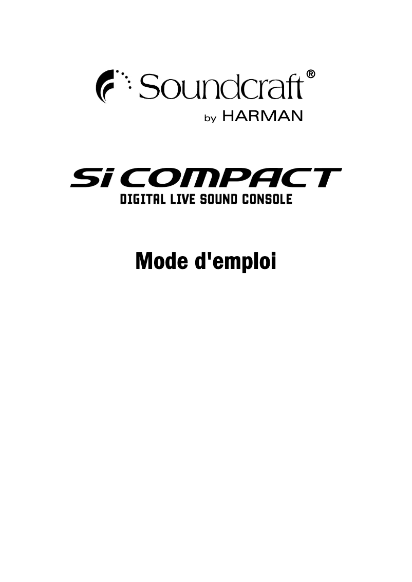 Page n°1 - Manuel utilisateur Soundcraft Si Compact 24