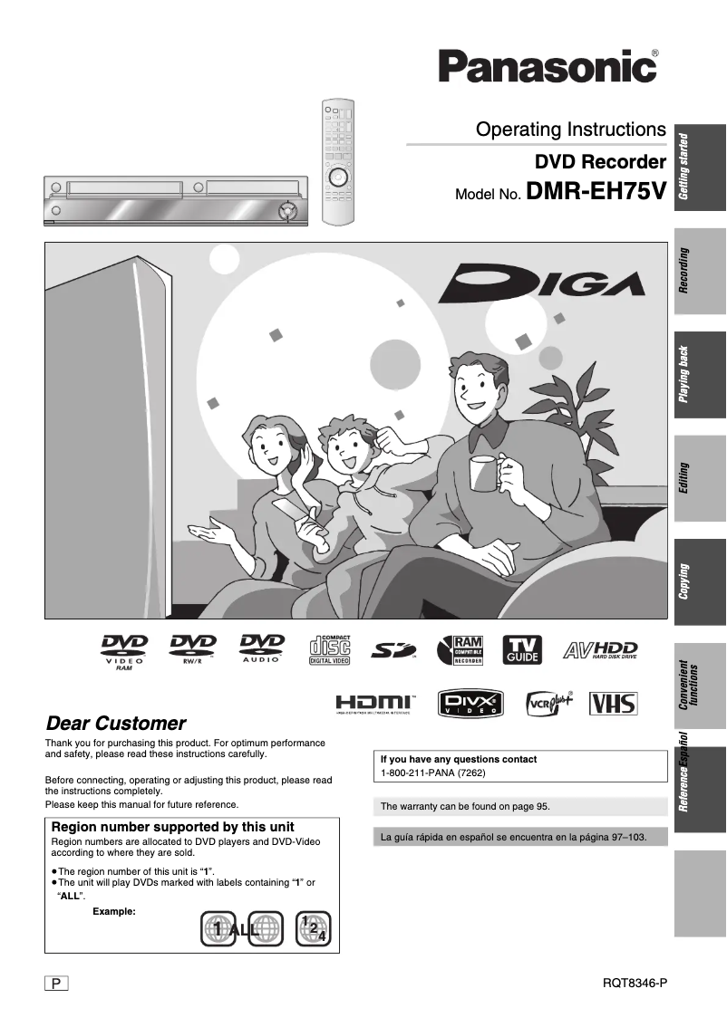 Página 1 del manual Manual de usuario Panasonic DMR-EH75