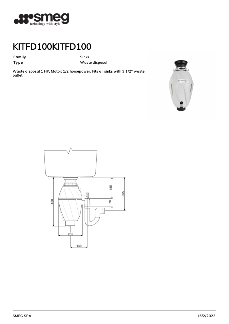 Page n°1 - Brochure Smeg KITFD100