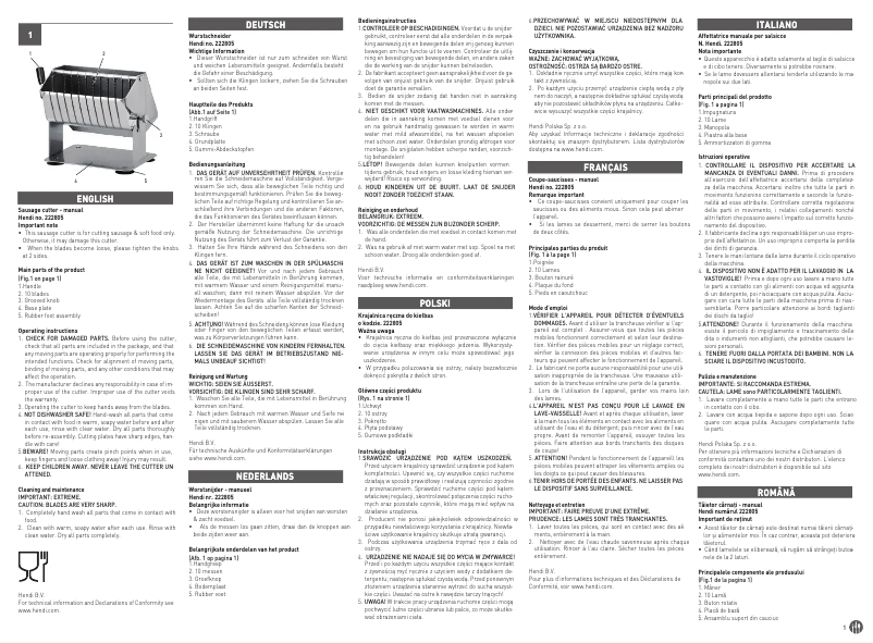 Image de la première page du manuel de l'appareil 222805