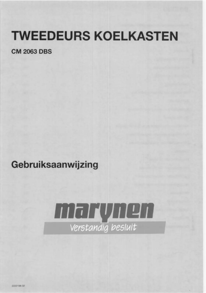 Image de la première page du manuel de l'appareil CM 2063 DBS