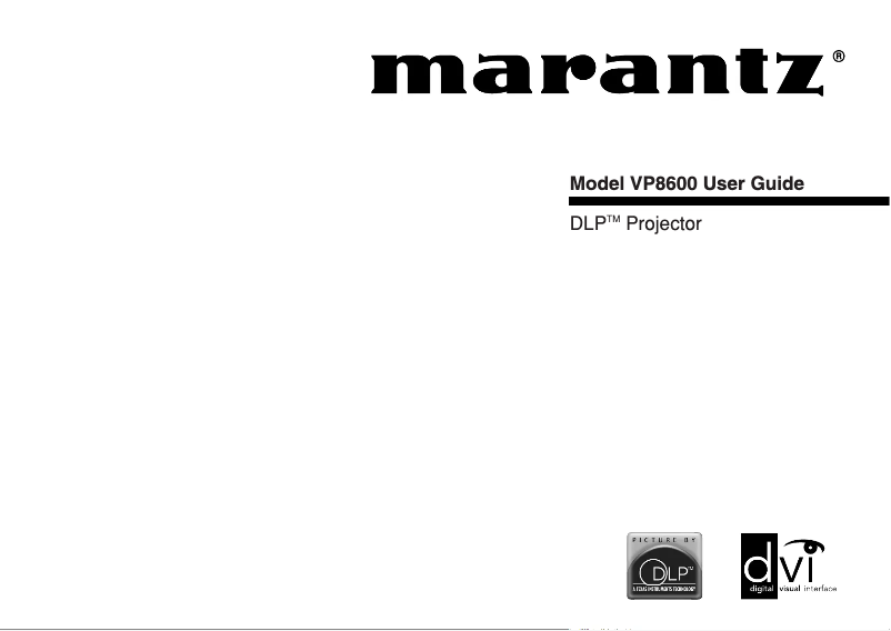 Página 1 del manual Manual de usuario Marantz VP8600