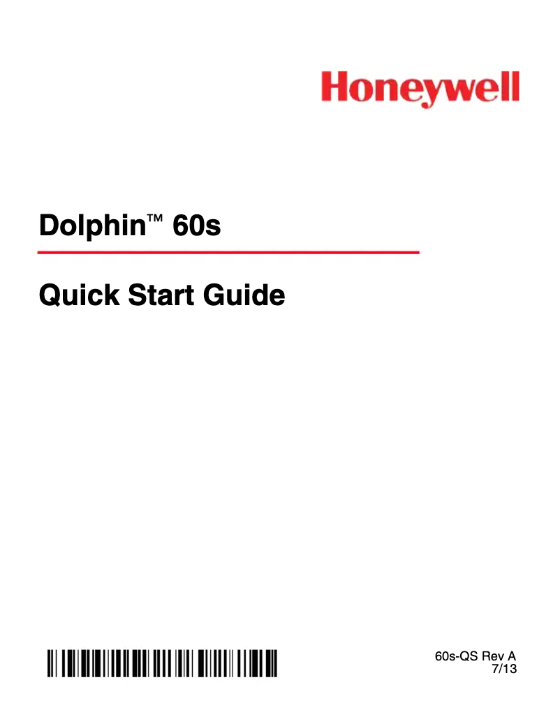 Page 1 de la notice Manuel utilisateur Honeywell Dolphin 60s