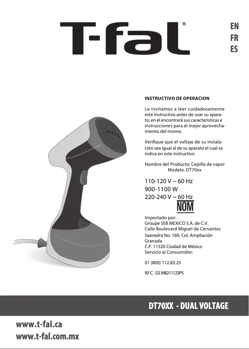 Page 1 de la notice Manuel utilisateur Tefal Access Steam DT7050