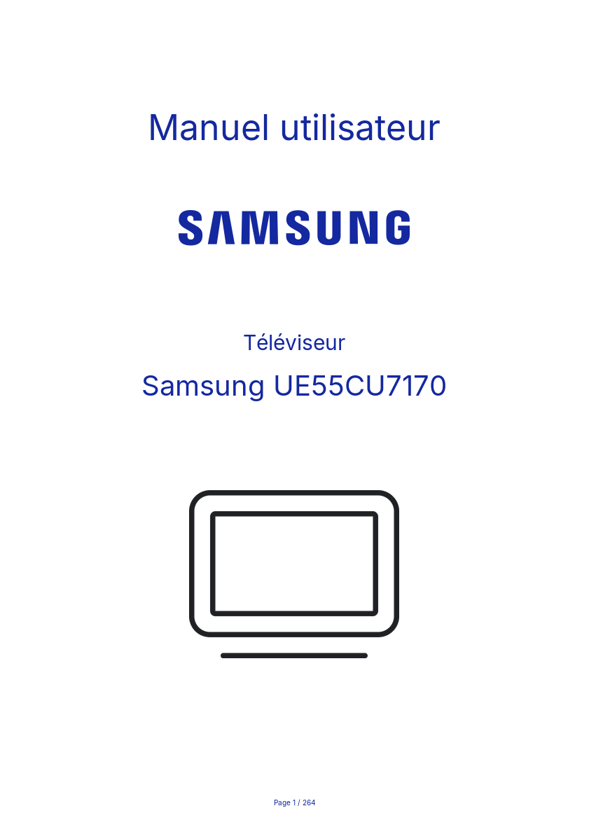 Image de la première page du manuel de l'appareil UE55CU7170