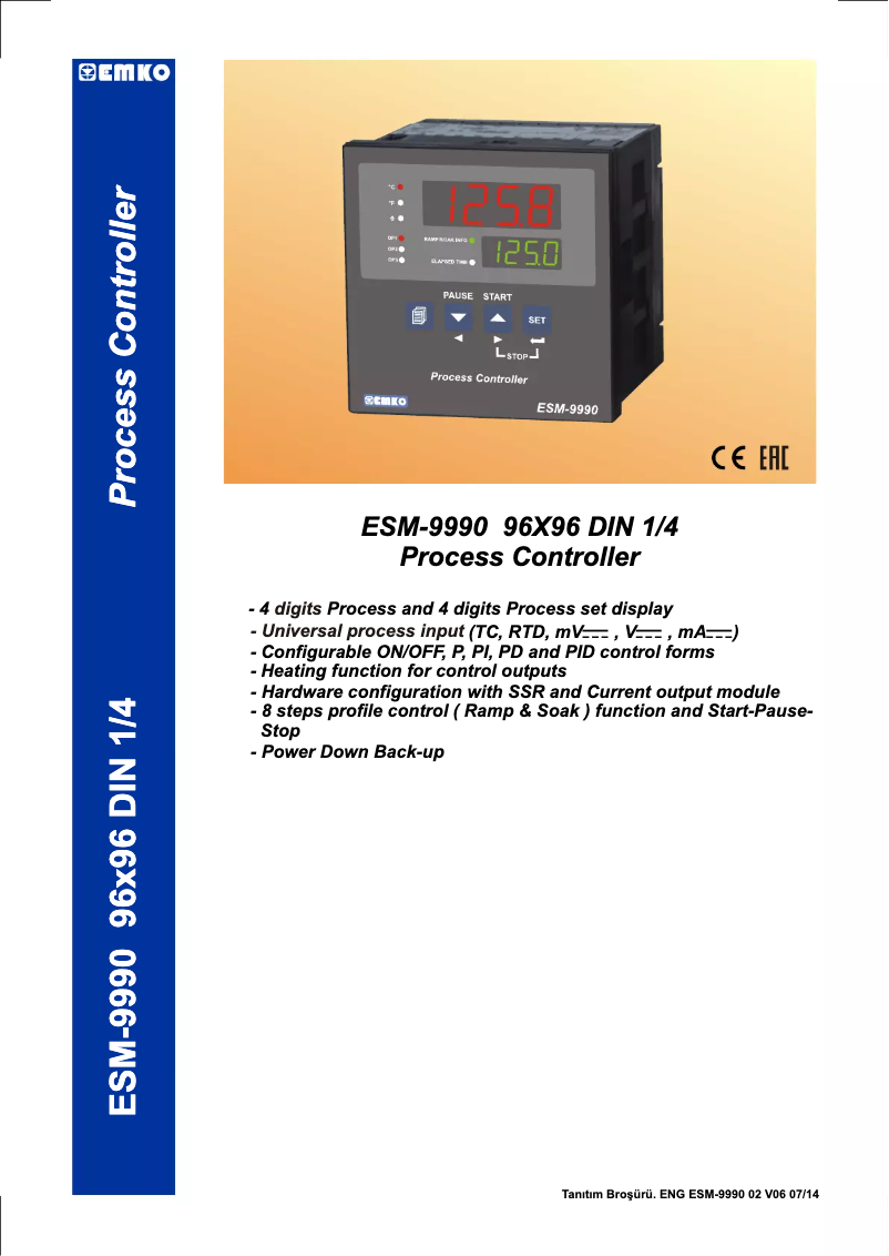 Page n°1 - Manuel utilisateur Emko ESM-9990