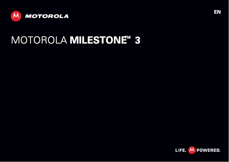 Page 1 de la notice Manuel utilisateur Motorola Milestone 3