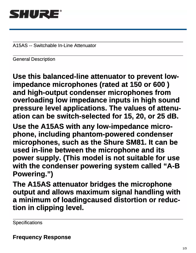 Image de la première page du manuel de l'appareil A15AS