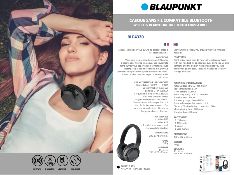 Image de la première page du manuel de l'appareil BLP4320