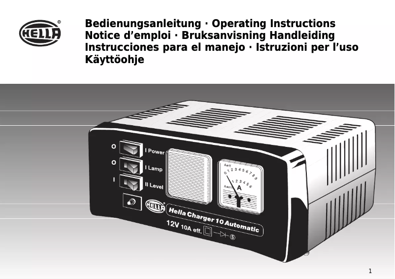 Page 1 de la notice Manuel utilisateur Hella 10 Automatic