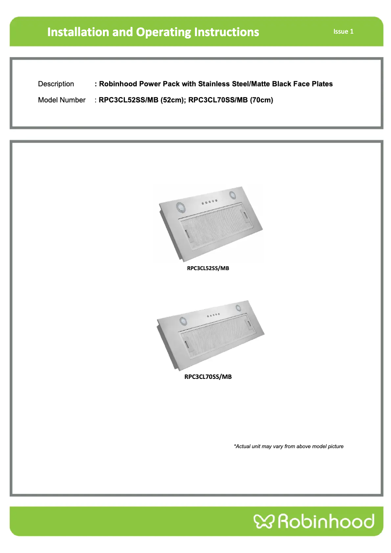 Página 1 del manual Manual de usuario Robinhood RPC 520