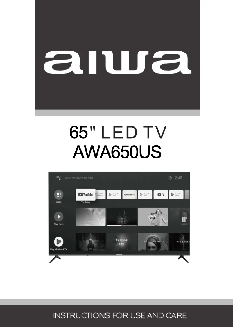 Page 1 de la notice Manuel utilisateur Aiwa AWA650US