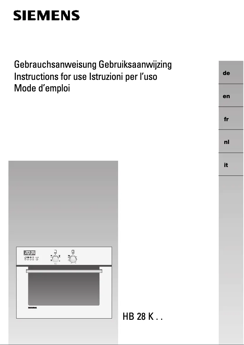 Page 1 de la notice Manuel utilisateur Siemens HB28K64