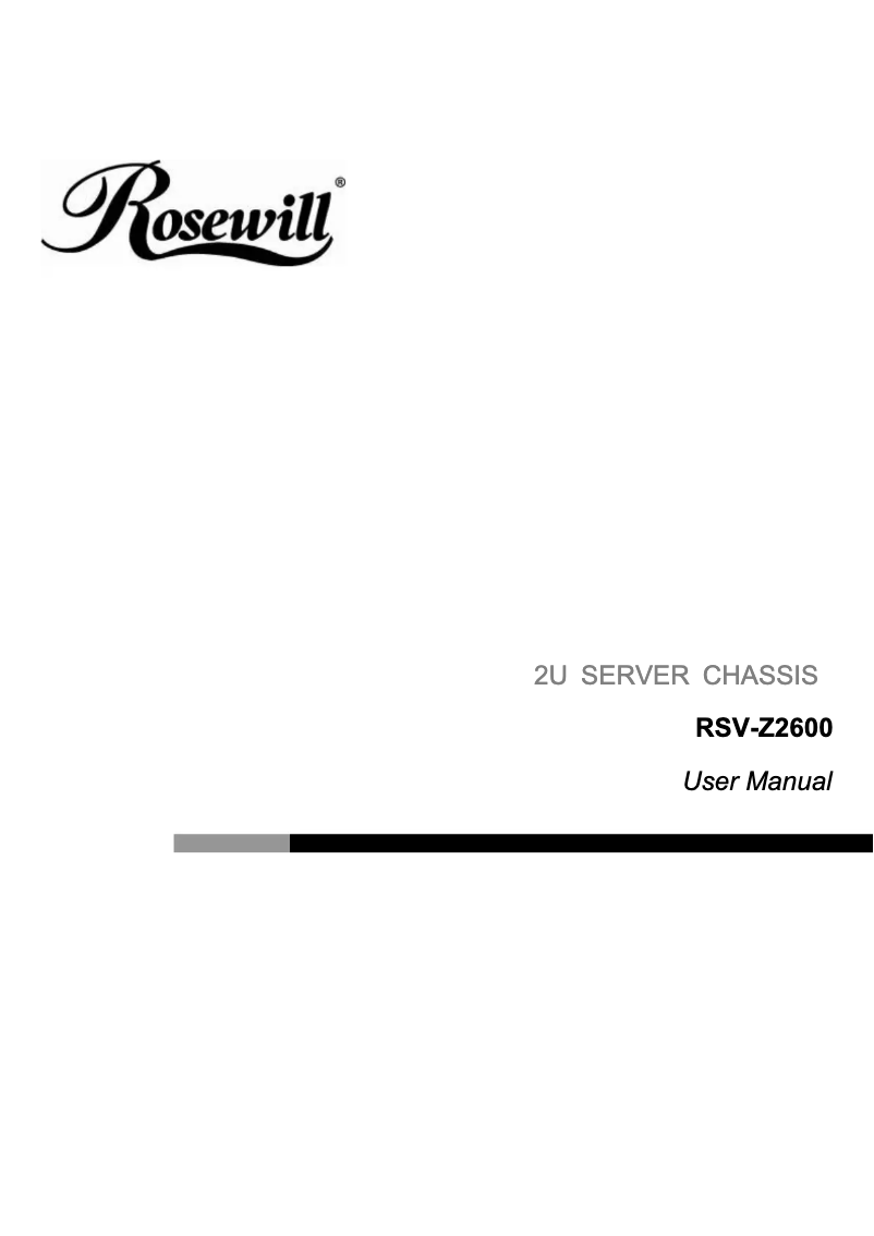 Page 1 de la notice Manuel utilisateur Rosewill RSV-Z2600
