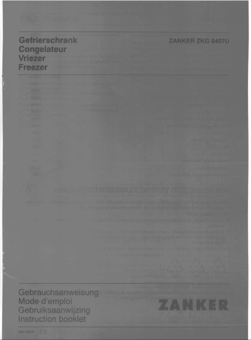 Page n°1 - Manuel utilisateur Zanker ZKG8407U