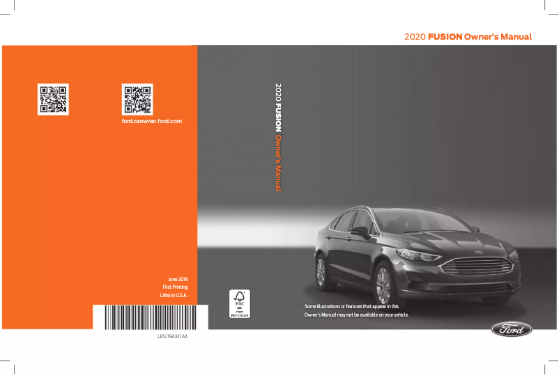 Page n°1 - Manuel utilisateur Ford Fusion (2020)
