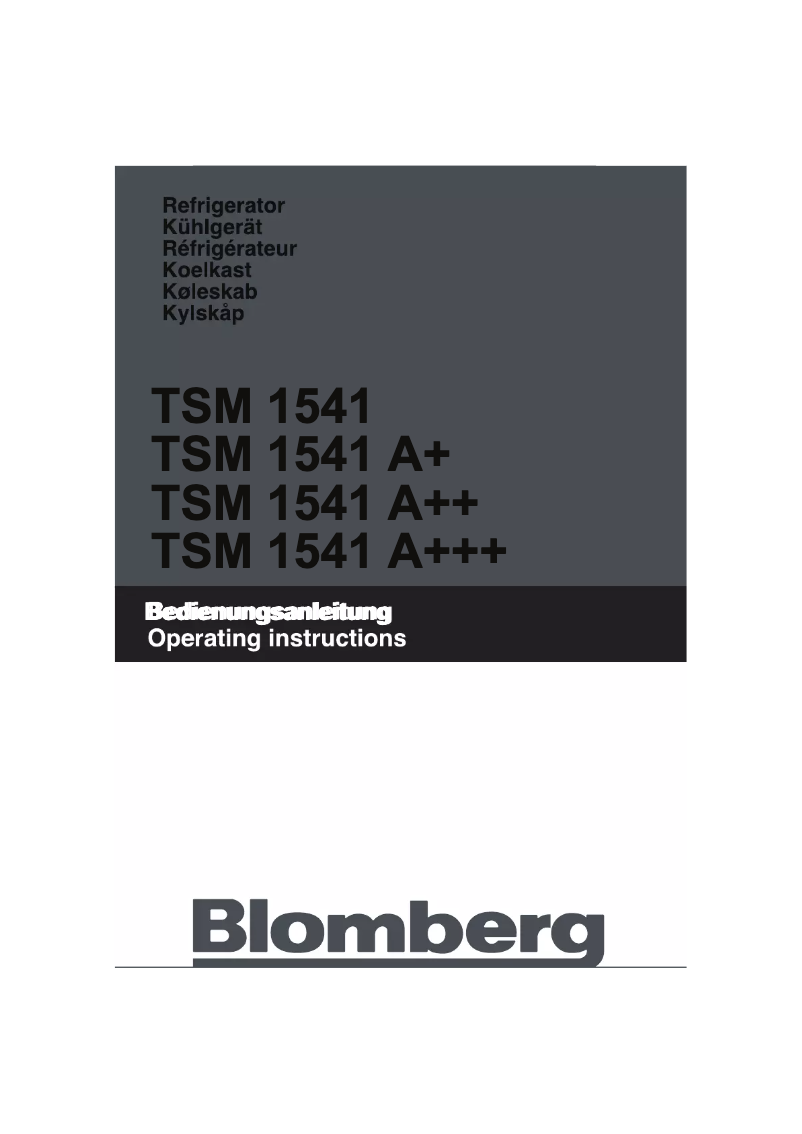 Page n°1 - Manuel utilisateur Blomberg TSM 1541 A