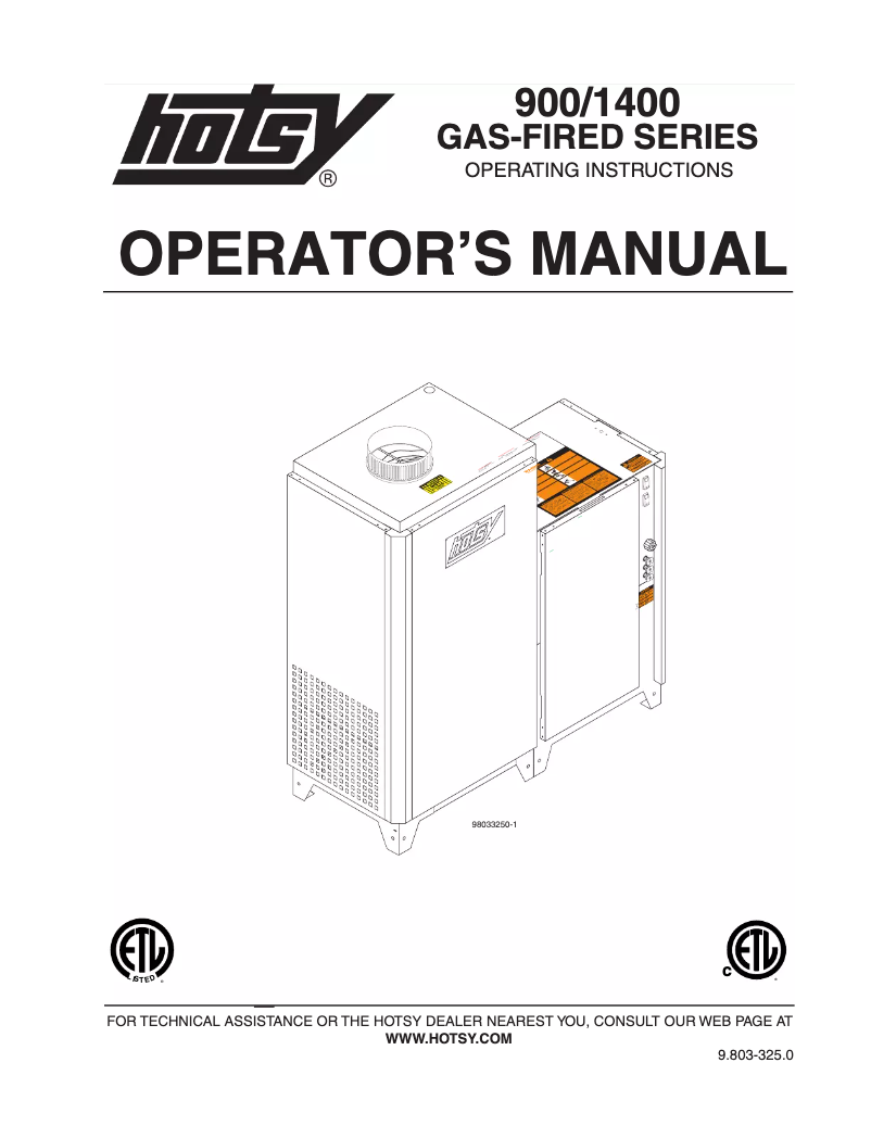 Page n°1 - Manuel utilisateur Hotsy 921N