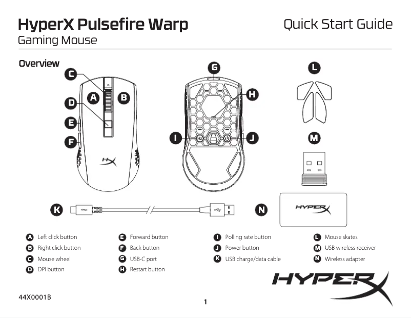 Imagen de la primera página del manual del dispositivo Pulsefire Warp