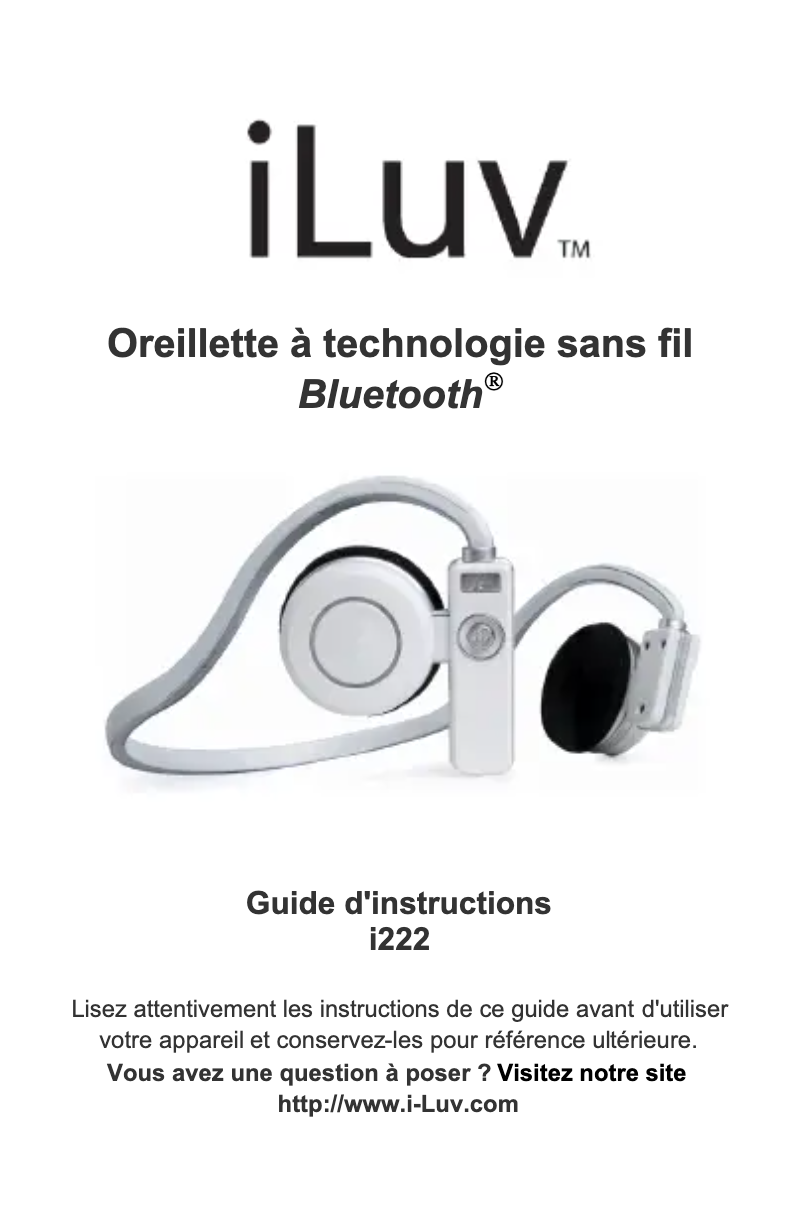 Page n°1 - Manuel utilisateur iLuv i222