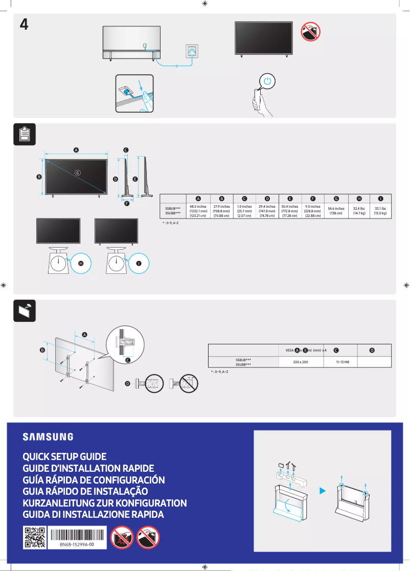 Page 1 de la notice Manuel utilisateur Samsung UA55BU8100G