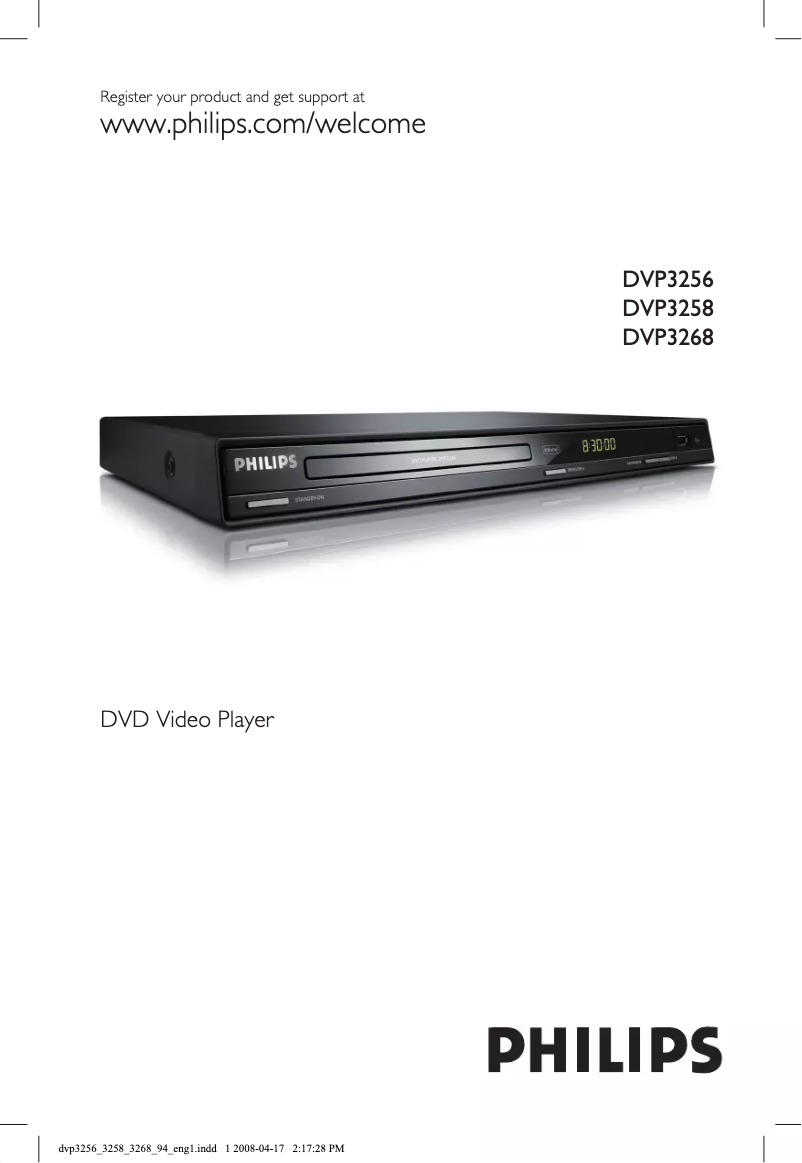Page 1 de la notice Manuel utilisateur Philips DVP3256
