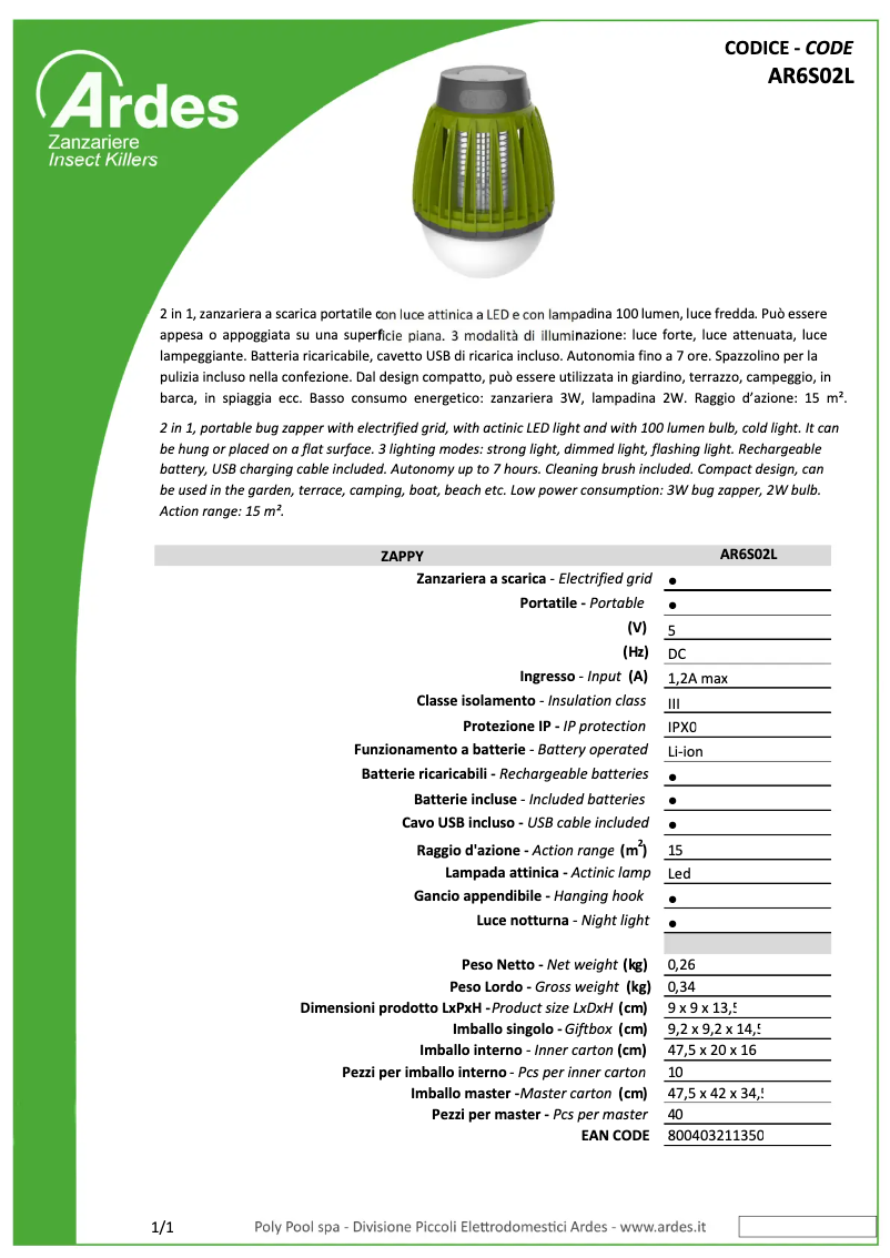 Image de la première page du manuel de l'appareil AR6S02L