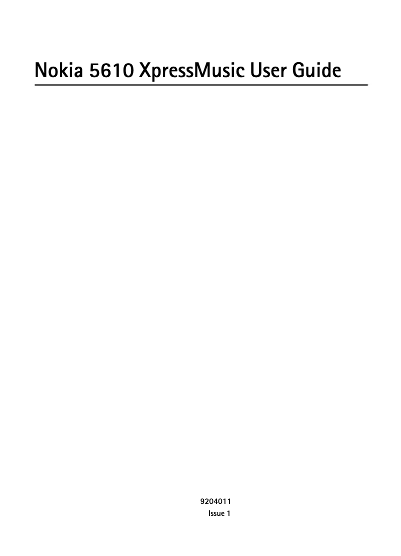 Página 1 del manual Manual de usuario Nokia 5610