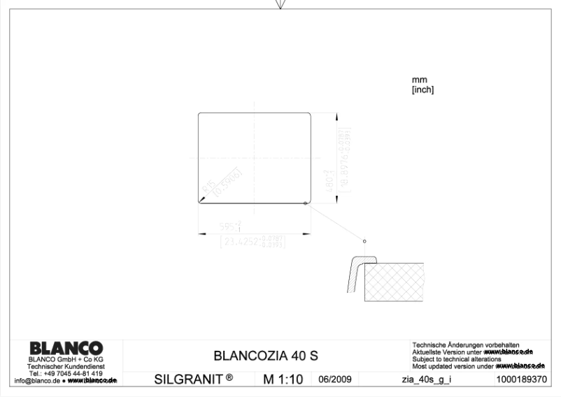 Page 1 de la notice Manuel utilisateur BLANCO ZIA 40 S