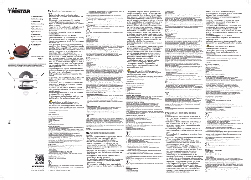 Image de la première page du manuel de l'appareil PZ-9154