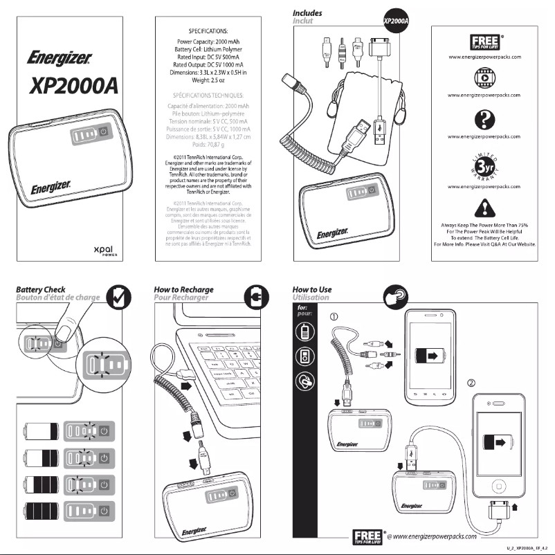Page n°1 - Manuel utilisateur XPAL Power XP2000A
