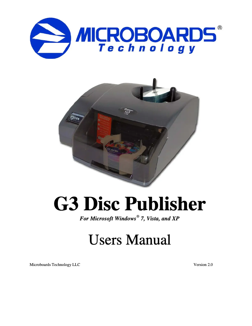 First page image of the manual for G3