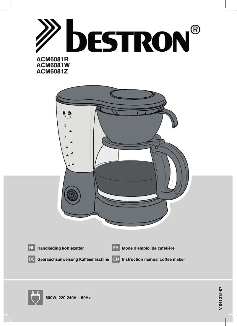 Page 1 de la notice Manuel utilisateur Bestron ACM6081Z