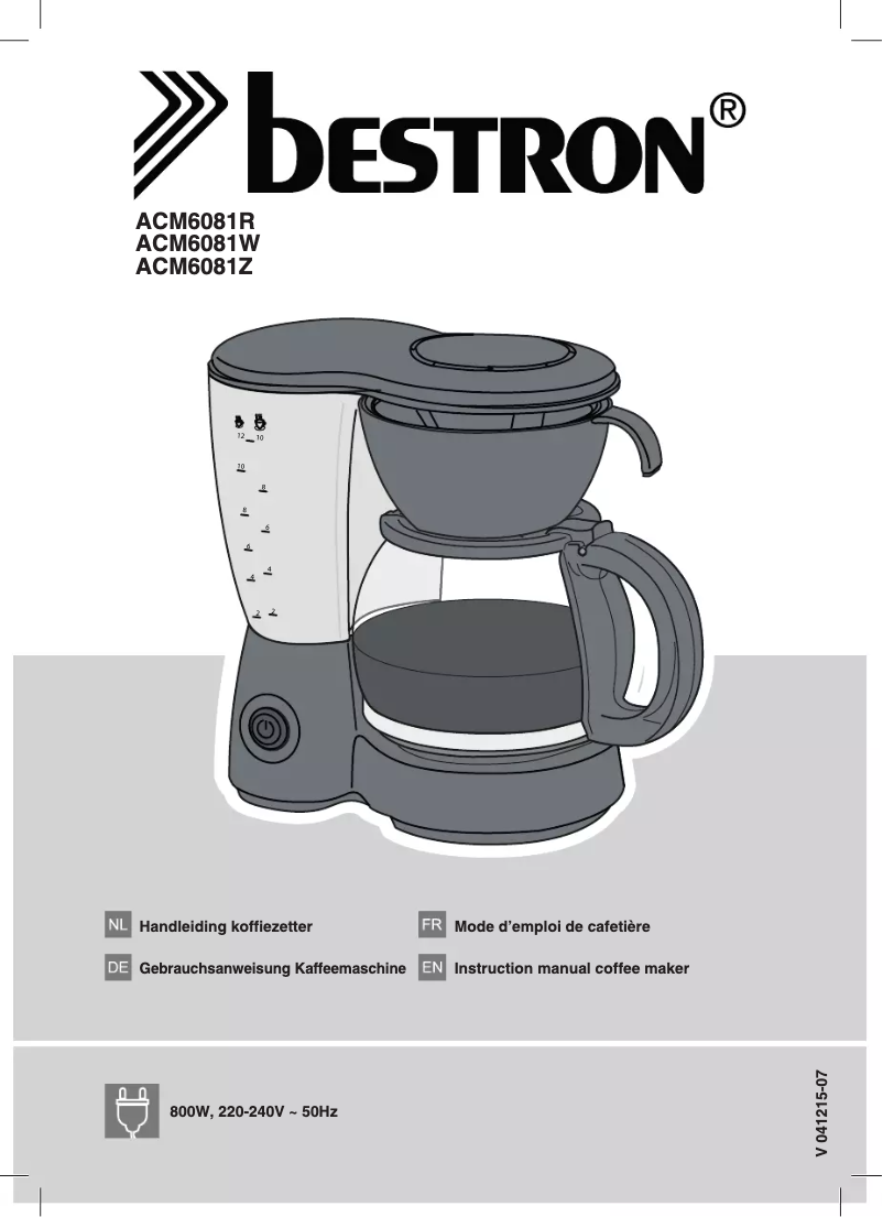Page n°1 - Manuel utilisateur Bestron ACM6081Z