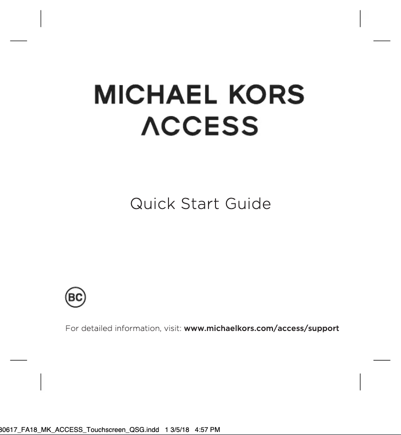 Page 1 de la notice Manuel utilisateur Michael Kors Access Sofie Gen 4 MKT5069