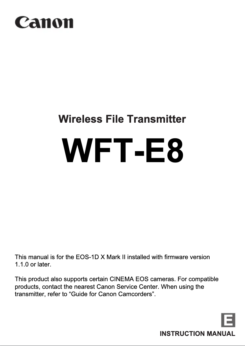 Image de la première page du manuel de l'appareil WFT-E8