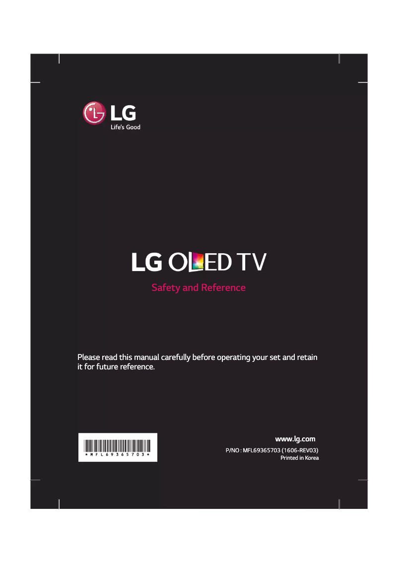 Page n°1 - Manuel utilisateur LG OLED55B6D