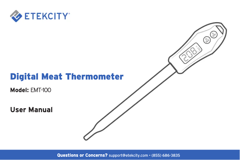 Page 1 de la notice Manuel utilisateur Etekcity EMT-100