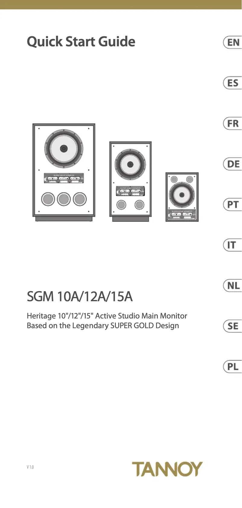 Page 1 de la notice Manuel utilisateur Tannoy SGM 12A